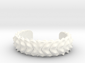 Hard Shred Cuff bracelet   Narrow  in White Processed Versatile Plastic: Medium