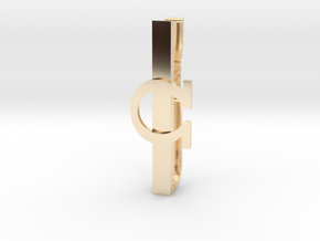 OHM (Omega) Tie clip in 14k Gold Plated Brass