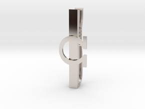 OHM (Omega) Tie clip in Rhodium Plated Brass
