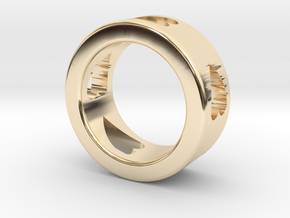 LOVE RING Size-5 in 14k Gold Plated Brass
