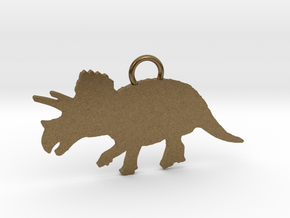 Triceratops necklace Pendant in Natural Bronze