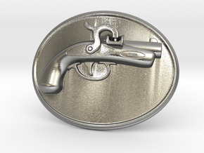 Philadelphia Derringer Belt Buckle in Natural Silver