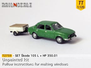 SET Skoda 105 L + HP 350.01 (TT 1:120) in Tan Fine Detail Plastic