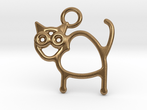 Cat Pendant in Natural Brass