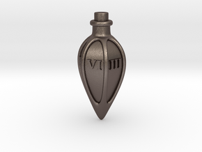 D6 dice potion bottle in Polished Bronzed Silver Steel