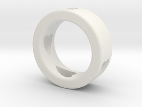 LOVE RING Size-7 in White Natural Versatile Plastic