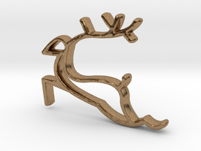 Reindeer Necklace  in Natural Brass