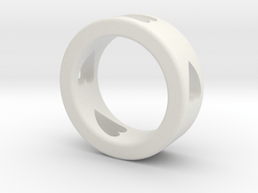 LOVE RING Size-8 in White Natural Versatile Plastic