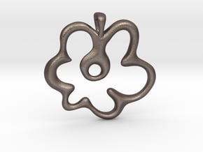 Gemini Flower in Polished Bronzed Silver Steel: Small