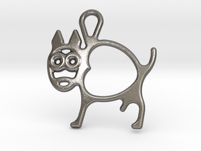 Dog Pendant in Polished Nickel Steel