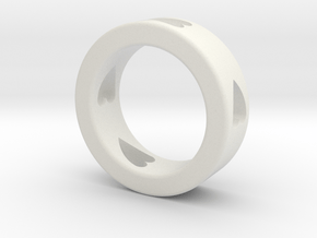 LOVE RING Size-10 in White Natural Versatile Plastic