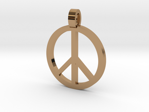 Peace Symbol Pendant in Polished Brass