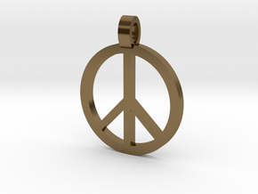 Peace Symbol Pendant in Polished Bronze