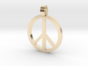 Peace Symbol Pendant in 14k Gold Plated Brass