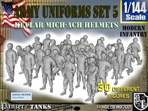 1-144 Army Modern Uniforms Set5 in Smooth Fine Detail Plastic