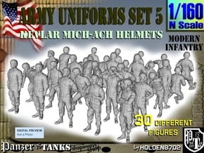 1-160 Army Modern Uniforms Set5 in Tan Fine Detail Plastic