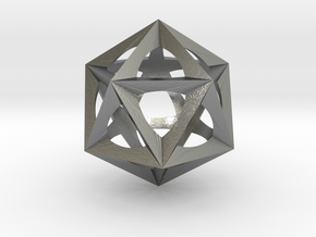0577 Icosohedron (E, 2.5 cm) in Natural Silver