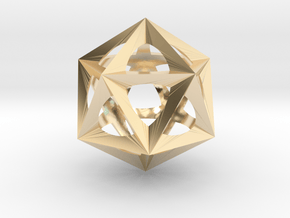 0577 Icosohedron (E, 2.5 cm) in 14K Yellow Gold