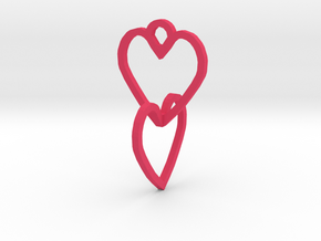 Connected heart of the ring in Pink Processed Versatile Plastic