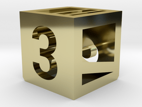 Photogrammatic Target Cube 3 in 18k Gold