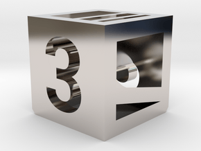 Photogrammatic Target Cube 3 in Rhodium Plated Brass