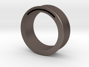 Simple Band-Nfc-Rfid Ring in Polished Bronzed Silver Steel