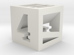 Photogrammatic Target Cube 4 in White Natural Versatile Plastic