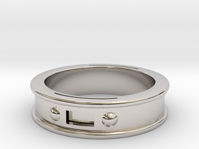 NFC Band Ring Size 21 in Rhodium Plated Brass