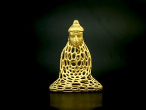 Golden Buddha in Polished Gold Steel