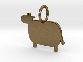 Cow Keychain in Natural Bronze