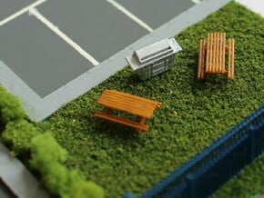 N Scale 6x Picnic Bench in Smooth Fine Detail Plastic
