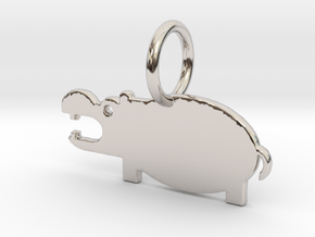 Hippopotamus Keychain in Platinum