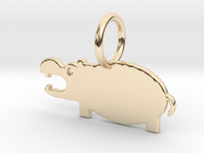 Hippopotamus Keychain in 14k Gold Plated Brass