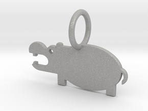 Hippopotamus Keychain in Aluminum