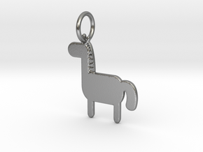 Horse Keychain in Natural Silver