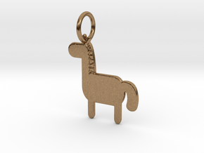 Horse Keychain in Natural Brass