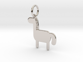 Horse Keychain in Platinum
