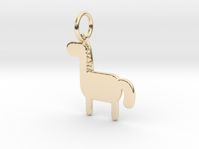 Horse Keychain in 14k Gold Plated Brass
