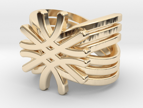 Quantum Wave Ring in 14k Gold Plated Brass