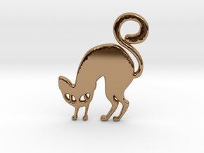 Halloween Cat in Polished Brass