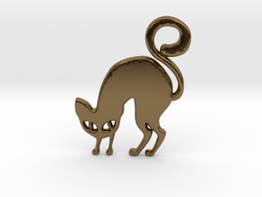Halloween Cat in Polished Bronze