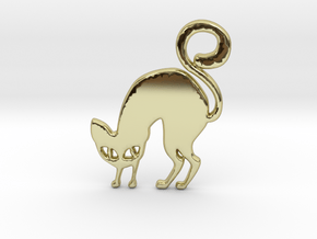 Halloween Cat in 18k Gold Plated Brass