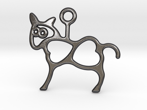 Horse Pendant in Polished and Bronzed Black Steel