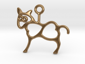 Horse Pendant in Natural Brass