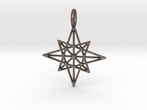 The Star Pendant in Polished Bronzed Silver Steel