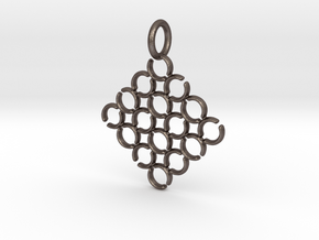 C and C Pendant in Polished Bronzed Silver Steel
