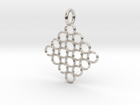 C and C Pendant in Rhodium Plated Brass
