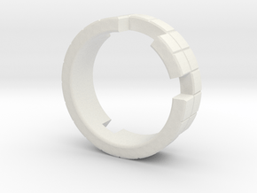 Tetris Ring Size 8.5 in White Natural Versatile Plastic