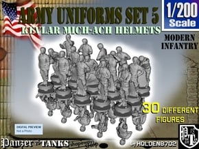 1-200 Army Modern Uniforms Set5 in Tan Fine Detail Plastic
