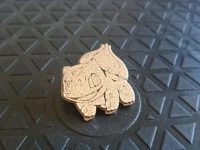 Bulbasaur Pin in Polished Bronzed Silver Steel